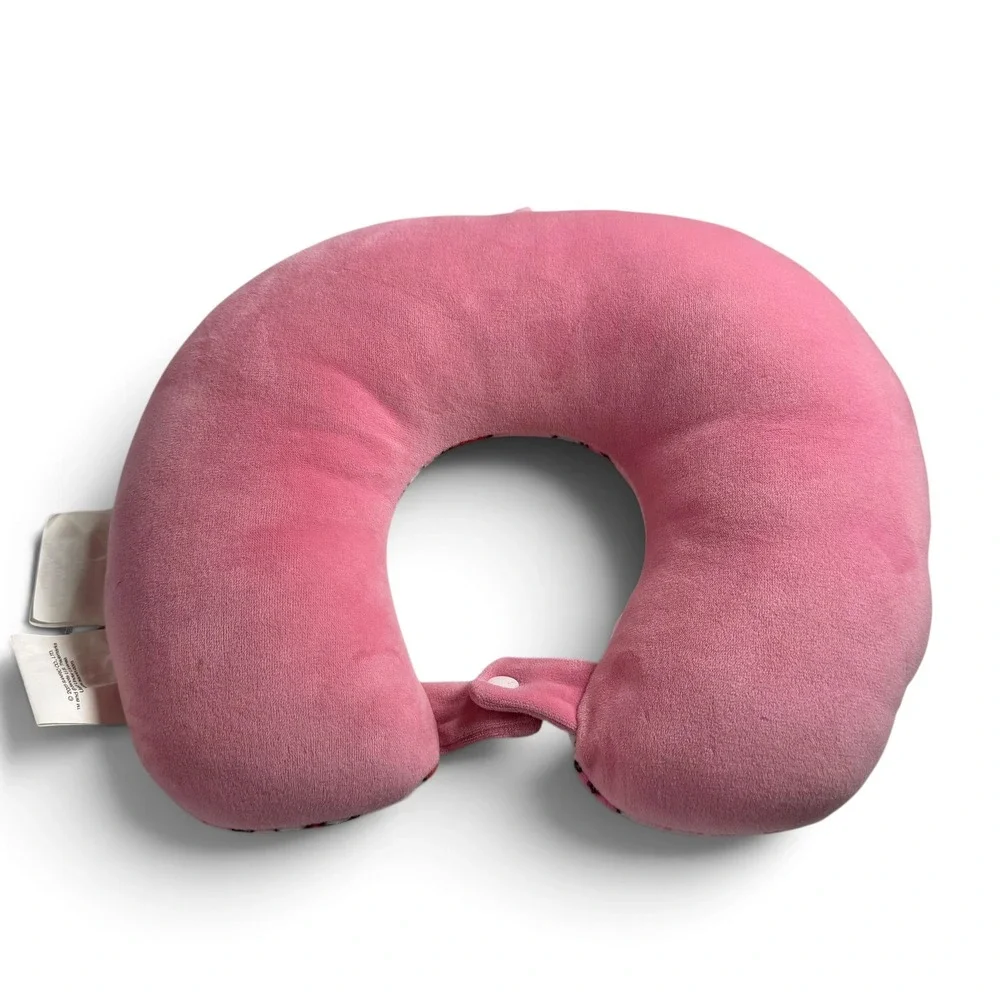 Sanrio My Melody Pink Plush Travel Neck Pillow Northwest Group Snap Closure